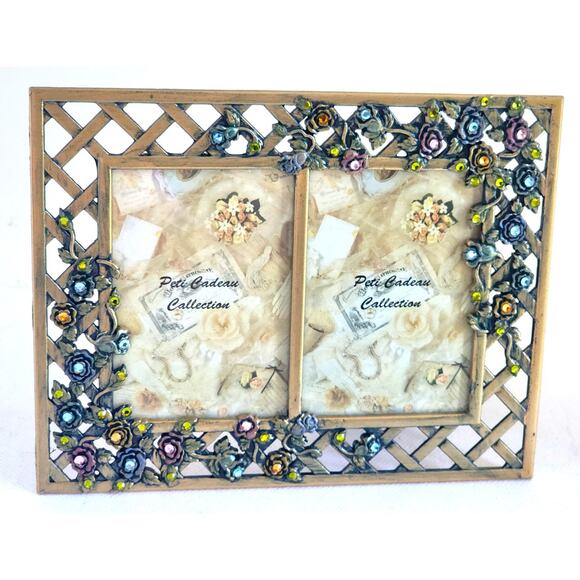 PICTURE FRAME-Vintage Matson Peti Cadeau Collection-Metal-Double (unmarked) - Picture 1 of 15